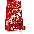 Lindt LINDOR Valentine's Milk Chocolate Candy Truffles, Milk Chocolate Candy with Milk Truffle Filling, 8.5 oz. Bag