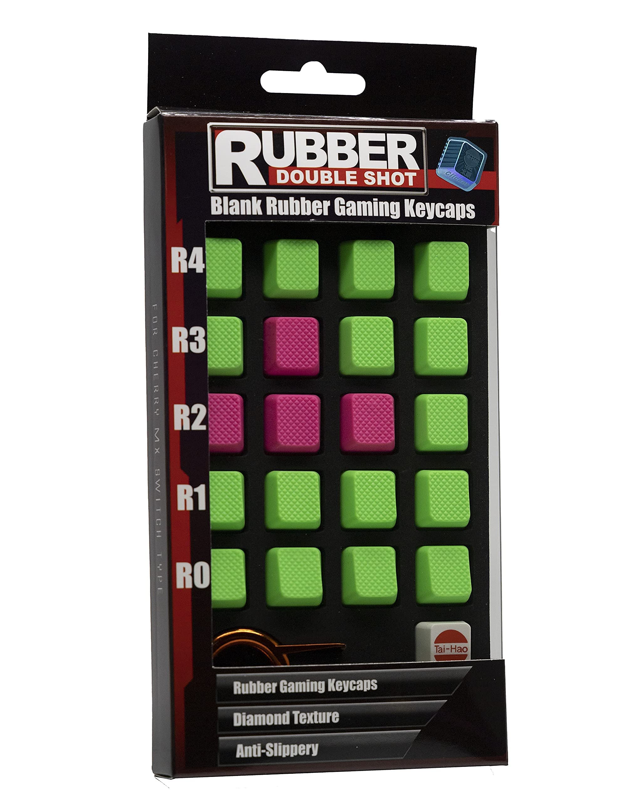 Tai-Hao Blank Rubber Gaming Keycaps : Blank No.3 Compatible with All MX Types Keyboards