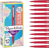 Paper Mate Flair Felt Tip Pens Medium Point 0.7 mm Red 12 Count