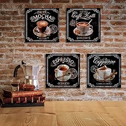 Retro Coffee Wall Decor for Kitchen Bar Signs