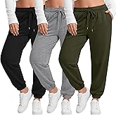 Yearntown Plus Size Joggers for Women Sweatpants Baggy Lounge Pants Elastic Waist Drawstring Workout Casual Pant with Pocket
