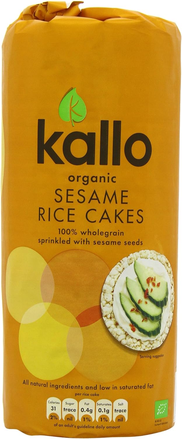Kallo Organic Wholegrain Sesame Rice Cakes 130 g (Pack of 6) Amazon.co