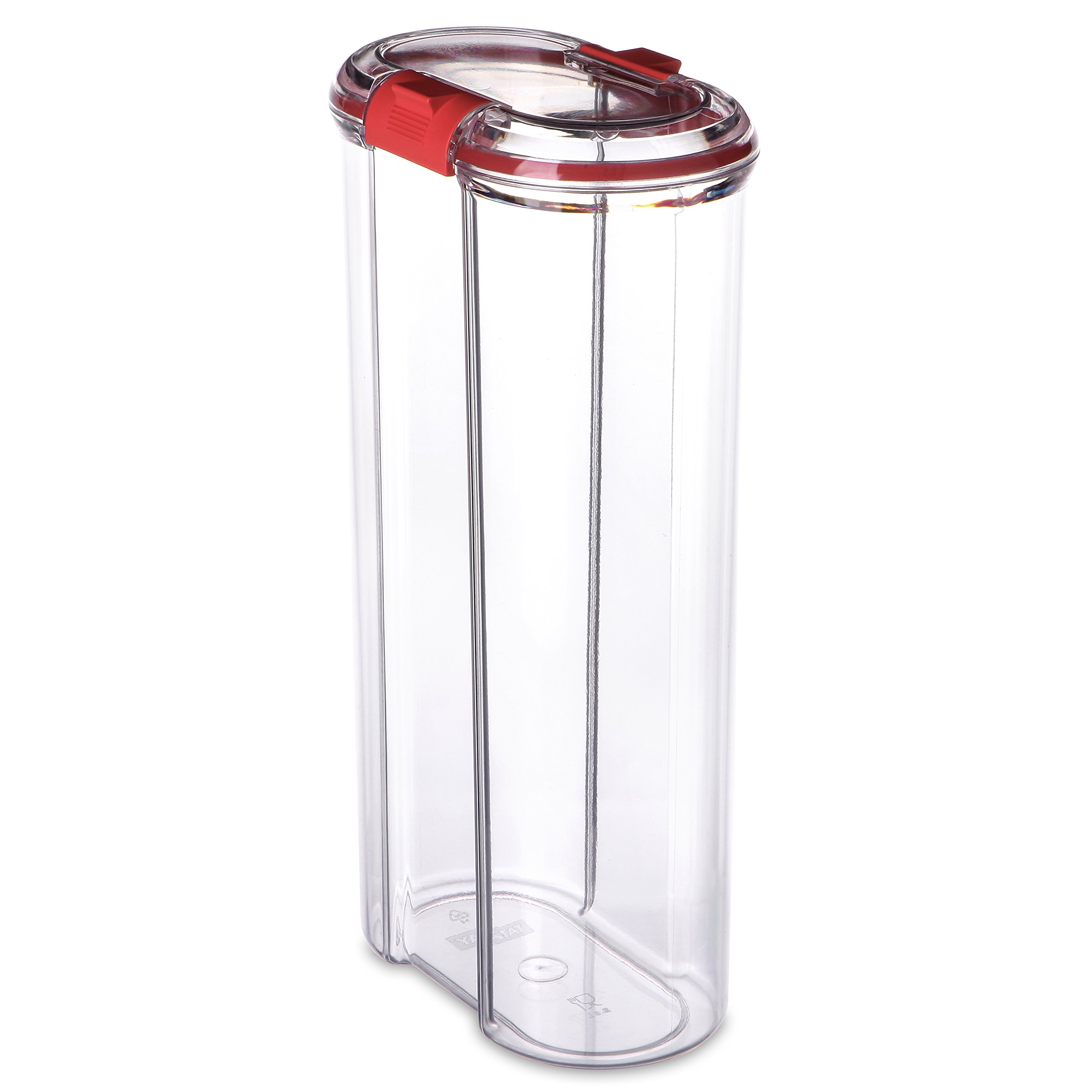 TATAY Kitchen Storage Container 2.5 L | Clear Kitchen Canister | Airtight Seal | Stackable | BPA-Free Plastic | Dishwasher Safe | 9 x 15.5 x 29 cm, Red — image 1