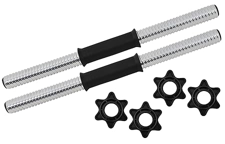 Bad Company Steel Kurzhantelstangen 35 cm mit Gewinde Auflageflächen Chrom inkl. ABS-Sternverschlüssen 30/31 mm