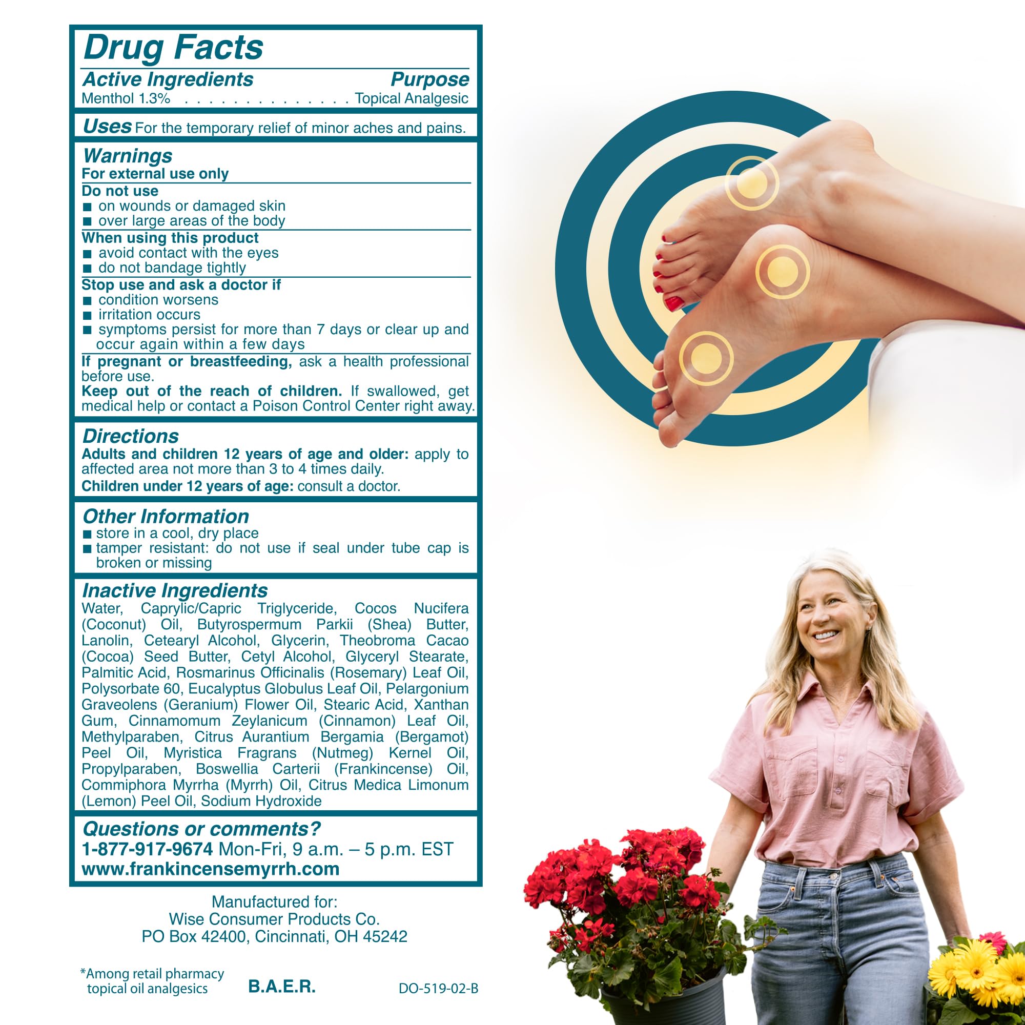 Frankincense and Myrrh Foot Pain Relief Cream - Intensive Foot Therapy Lotion - Diabetic Nerve Pain Relief Cream | Restless Leg Syndrome | Frankincense Essential Oil, 3 Ounce (1-Pack)