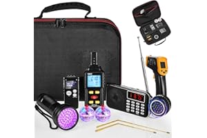 Dunzy 11 Pcs Ghost Hunting Equipment Kit Include Ghost Radio, Electromagnetic Paranormal Radiation Detector, Voice Recorder, UV Flashlight 2 LED Light up Cat Balls Etc(3 in 1 Emf Meter)
