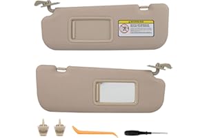 GLYMXIA Pair of Left and Right Sun Visor with Clips for Hyundai Elantra 2011 2012 2013 2014 2015 2016 Not for GT Model Beige Color #85210-3X040-TX