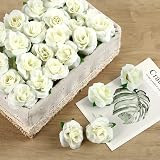Kesote Creamy White Artificial Rose Heads 50pcs 4cm Bouquet Wedding Decor view 7
