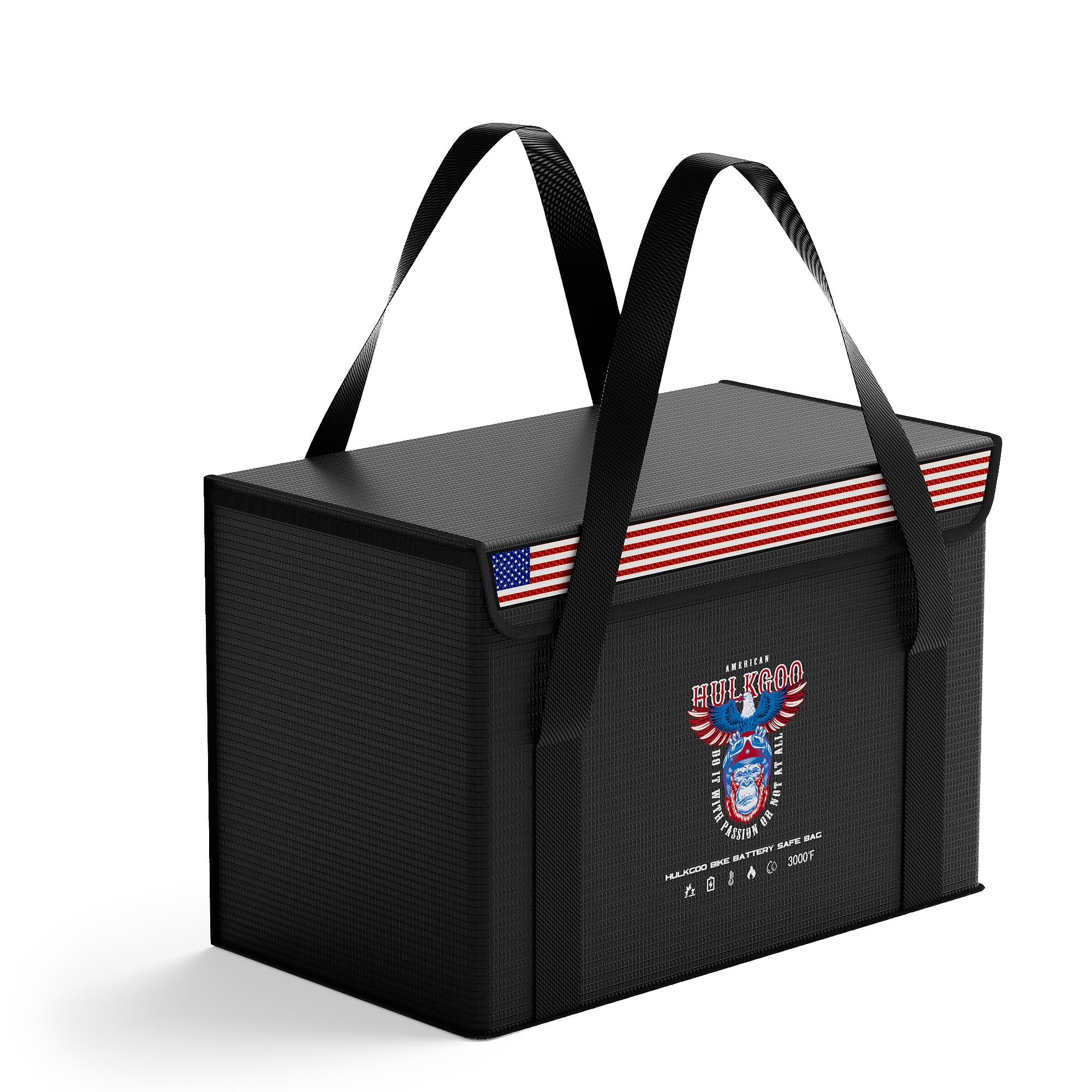 Photo 1 of HulkGoo 12V 100Ah LiFePO4 Lithium Battery Fireproof Safe Bag Large Capacity Explosion-Proof Container LiPO Guard Protective Case Waterproof Storage Box(14 * 9.5 * 7.8inch)