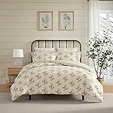 Laura Ashley - Twin Comforter Set, Reversible & Naturally Soft Cotton Flannel Bedding w/Matching Pillowcase, Medium Weight for Year Round Use, 2 Piece Bed Sets (Jessika Red)