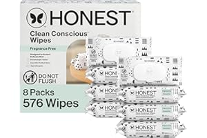 The Honest Company Clean Conscious Unscented Wipes | Over 99% Water, Compostable, Plant-Based, Baby Wipes | Hypoallergenic fo