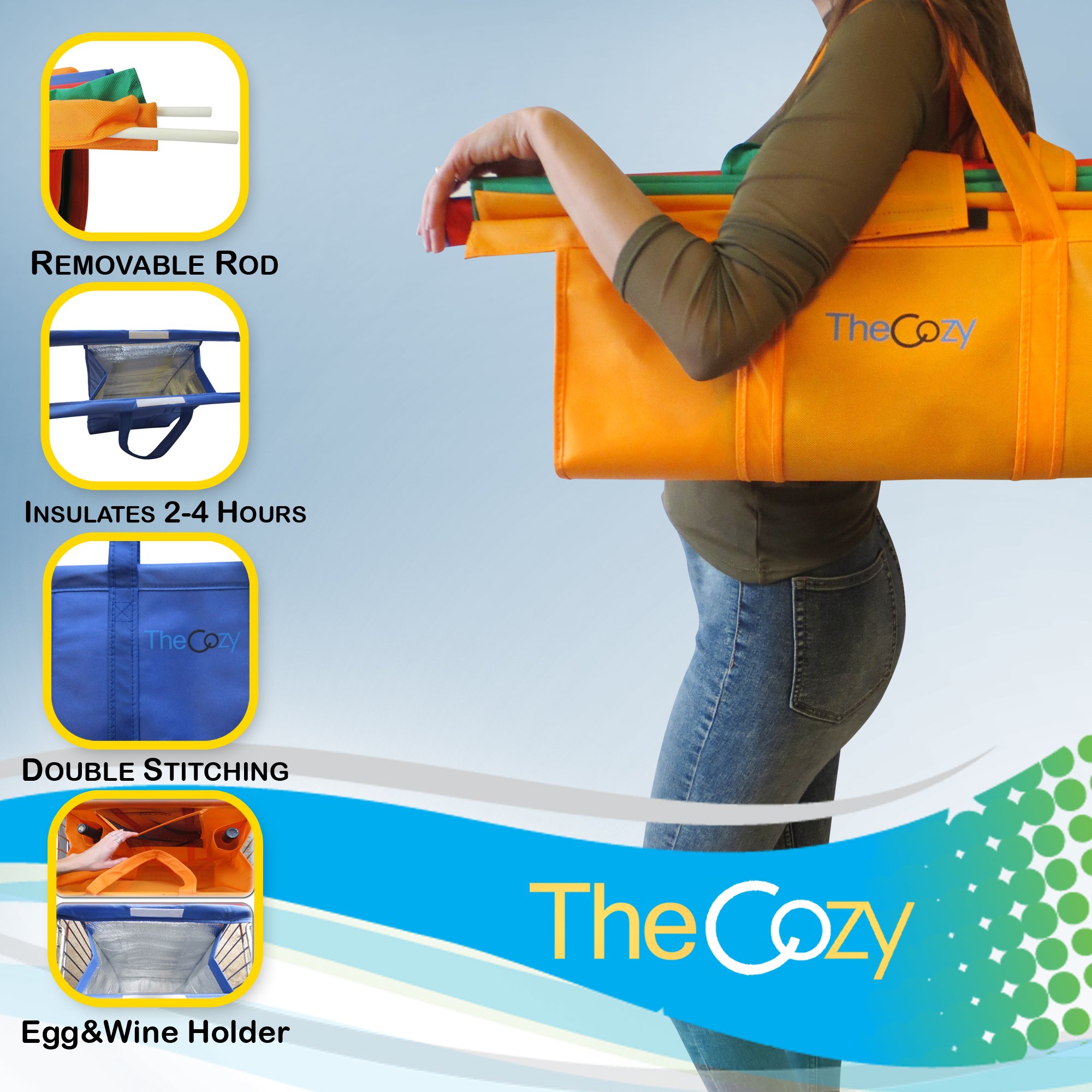Reusable Grocery Trolley Cart Bags Enhance Shopping Eco