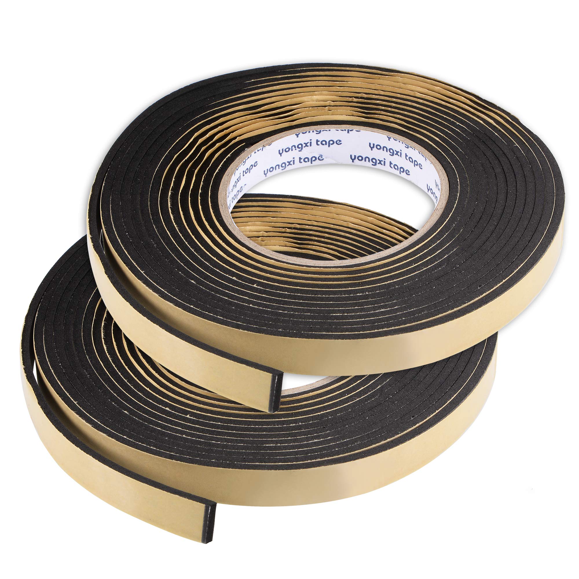 sourcing map Sealing Foam Tape 50mm Wide 3mm Thick 5m/16.4ft Long, EVA Self Adhesive Weather Strip for Window Door Insulation, Pack of 2