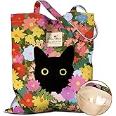 Miss Adola Cloth Tote Bag for Women - Reusable Tote with Pocket & Buckle Cute Retro Design Ladies Cotton Printed Shoulder Bag