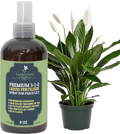 GardenNova Peace Lily Spray Fertilizer Mist 8oz 3-1-2 Gentle Blend
