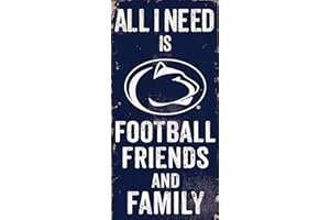 Fan Creations Penn State 12" x 6" All I Need is Football, Friends, and Family Wood Sign