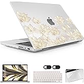 Lepeoac Case for MacBook Pro 14 Inch (2025-2021 Release), Models M5 A3434 A3112 M4 A3112 A3401 A3185 M3 A2918 A2992 M2 A2779 M1 A2442, Plastic Hard Shell Case with Keyboard Cover, Lotus