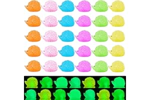 EVDERS 36Pcs Luminous Mini Resin Hedgehogs Cute Miniature Hedgehog Figurines Glow in The Dark Tiny Resin Animals Hedgehog Figures for Dollhouse Micro Landscape Fairy Garden Decor