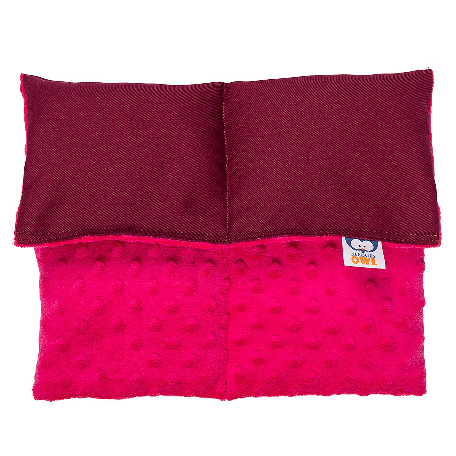 Sensory Owl Weighted Lap Pad With Soft Plushy Side Sensory Pillow For Children And Adults To Relive Stress Anxiety Self-Calming Relaxing 30 x 40 cm 4kg Cherry Red