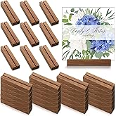 Roowest 24 Pcs 4.5x1.1 Inches Wood Place Card Holders Table Number holders for Thick Sign Rustic Menu Stands for Wedding Birthday Easter Party Decoration