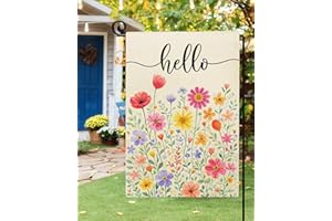 Spring Garden Flag 12 x 18 Inch Double Sided Burlap, Summer Colorful Flowers Holiday Farmhouse Yard Outdoor Decorative Flag