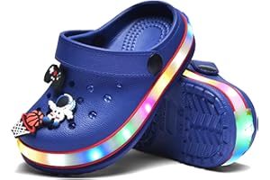 STAHOVY Kids' Boys Girls LED Clogs Cute Garden Shoes Cartoon Slides Lightweight Non Slip Indoor Outdoor Sandals Beach Slippers Children