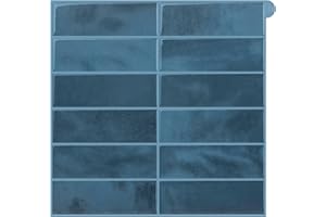 AOFEGRLT Blue Peel and Stick Backsplash Tiles for Kitchen, 10-Pack Self-Adhesive Waterproof Vinyl Bathroom Wall Tile(12 * 12 inches)