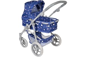 Adora 2-in-1 Lightweight Convertible Baby Doll Stroller & Bassinet, Birthday Gift for Ages 3+ - Starry Night