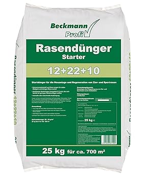 Beckmann Profi Rasendünger STARTER 12+22+10 • 25 kg für ca. 700 m² • zur Neuanlage und Regeneration