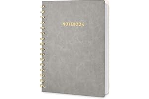 TSFPapier Spiral Notebook College Ruled Soft Cover Suede Aesthetic Note book 160 Pages 8.5" x 6.34" For Work Note taking,Journals For Writing School Office With Double-Sided Pocket,100GSM Thick Paper