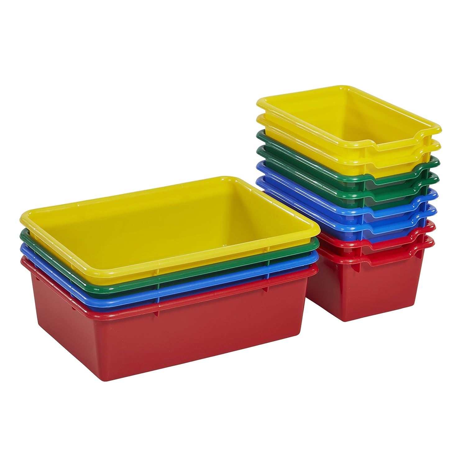 Blue with 12 Assorted Color Bins ECR4Kids 4Tier Toy Storage Organizer