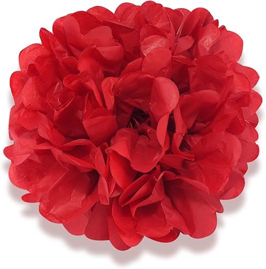 Yokarta 12 Pcs Tissue Paper Pom Poms Decoration Set Red 8 For