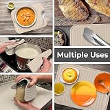 Linda's Essentials Silicone Trivets 2 Pack 30x23 cm Beige Heat Resistant view 4