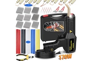 HGNVGZ 𝟏𝟕𝟎𝗪 Plastic Welder with 6 Types 1205pcs Staples,Upgraded Version 4-in-1 Plastic Welding Kit Car Bumper Repair Kit,Plastic Welder Gun with Smoothing Head for Car Bumper Kayaks Crack Repairs (black