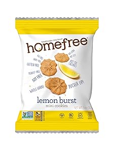 Homefree Treats You Can Trust Gluten Free Mini Cookies, Single Serve, Lemon Burst, 1.0 Ounce (Pack of 10)