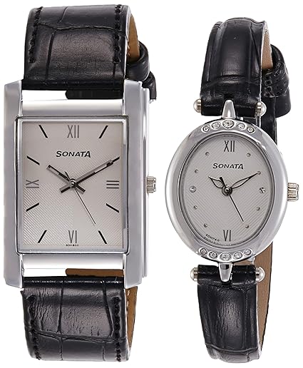 Pairs Analog Silver Dial Couple Watch - 79538118SL01