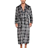 ENJOYNIGHT Mens Plush Fleece Robe Cozy Warm Bathrobe with Pockets