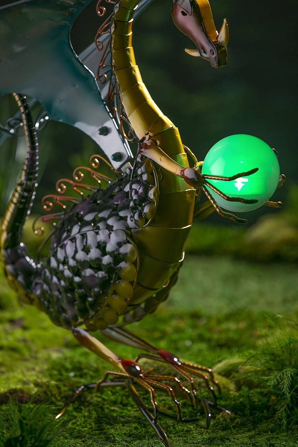 Wind & Weather Dragon Garden Sculpture with Solar Globe : Garden & Outdoor