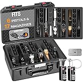 LOTOCASE TSA Approved Gun Case for Pistol - Holds Multiple Handguns Case | Air Travel Hard Shell Pistol Case | Pre-cut Heavy Duty Waterproof Gun Case with Silica Gel Canister