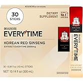 JUNG KWAN JANG Everytime Korean Red Ginseng Extract Stick 2,000mg Signature - Adaptogen Energy Drink, Liquid Stick Supplements with Propolis - Energy Boost & Immune Support, Caffeine Free (30 Sticks)