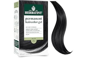 Herbatint Permanent Hair Dye For Women - 1N Black - For Up To 100% Gray Coverage - Ammonia-Free, Alcohol-Free & Vegan - Salon Influenced Hair color 5.75 fl oz