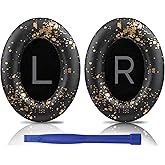 SOULWIT Earpads Replacement for Bose QuietComfort 45 (QC45)/QuietComfort SE (QC SE)/Quiet Comfort Wireless Over-Ear Headphones, Ear Pads Cushions with Softer Protein Leather - Black Gold