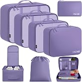 BAGAIL 8 Set Packing Cubes Luggage Packing Organizers for Travel Accessories-Dusty Purple