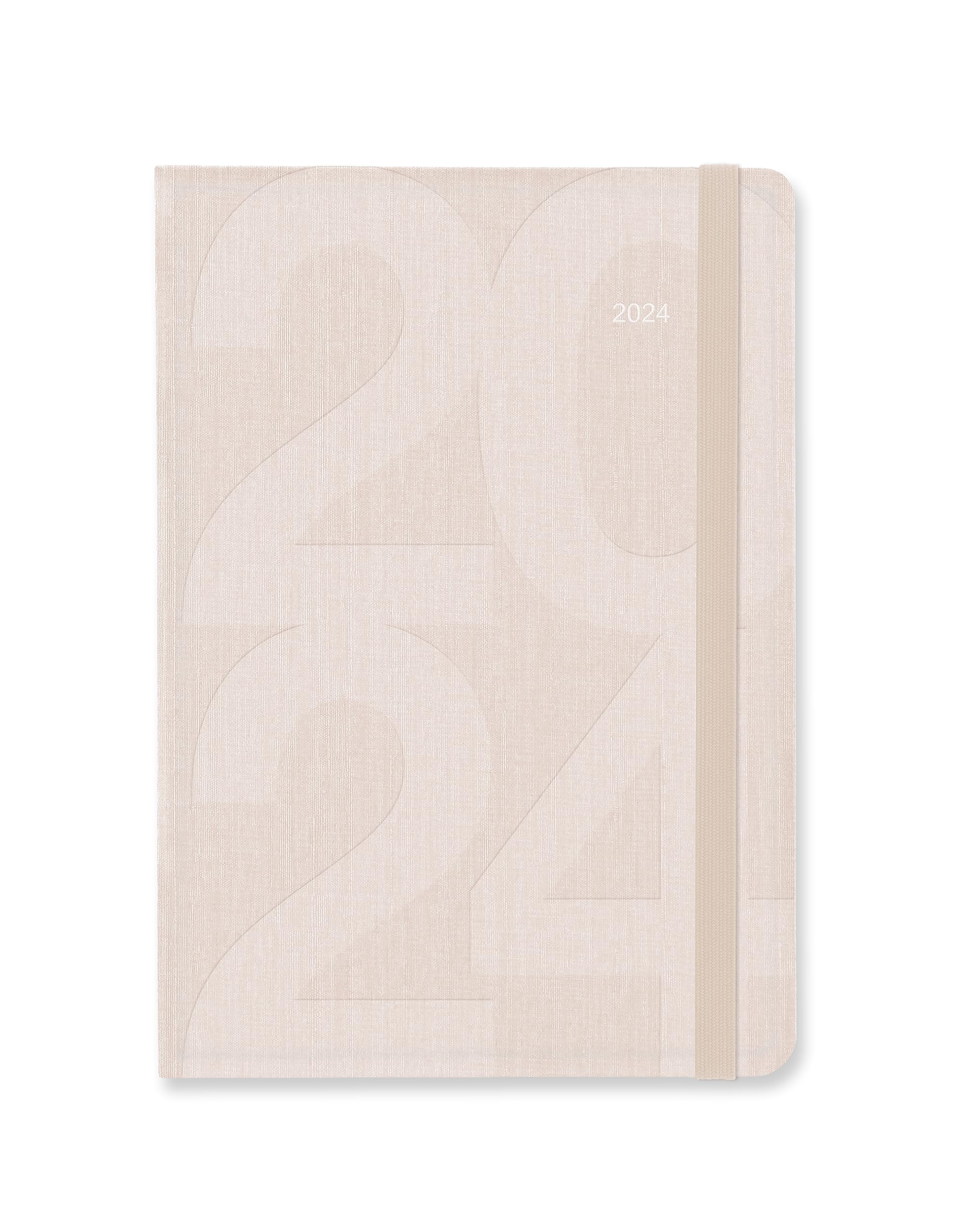 Letts Block A5 week to view 2024 diary - sand