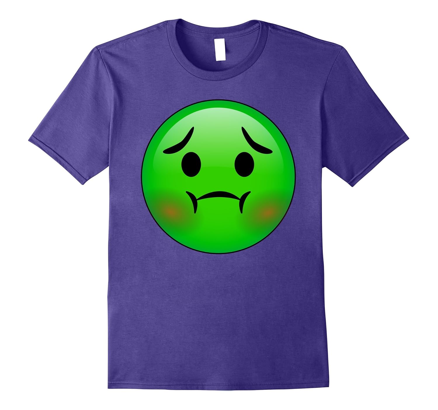 HD Emoji Nauseated Face Shirt - Disgust Green Emoticon Tee-Rose