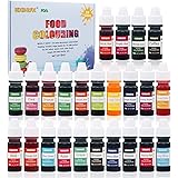 Food Coloring - 24 Color Rainbow Fondant Cake Food Coloring Set for Baking,Decorating,Icing and Cooking - neon Liquid Food Co
