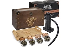 JODUY Valentine's Day Gift Cocktail Smoker Box: Portable Smoker Kit with Food Tray for Food & Drink - Drink Smoke Kit Valentine Gift for Brithday - Old Fashioned Kit for Men Dad Boss Indoor Outdoor