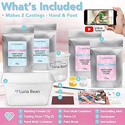 Luna Bean Baby Footprint & Hand Casting Kit