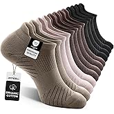 FITRELL 6 Pack Men's Athletic Running Ankle Socks Low Cut Cushioned Wicking Anti-Blister Breathable Sport Socks