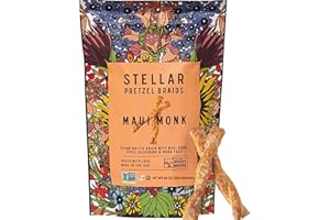 Stellar Snacks Maui Monk Pretzels, 16 Oz Large Resealable Bag, Vegan, Non-GMO, Gourmet Pretzel Sticks, Braids, Rods, Twists (16 Ounce, Maui Monk)